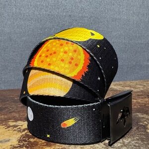 Black and Yellow Planetary Design Belt
